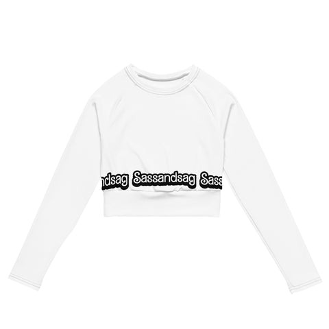 Recycled long-sleeve crop top