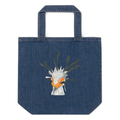 Organic denim tote bag