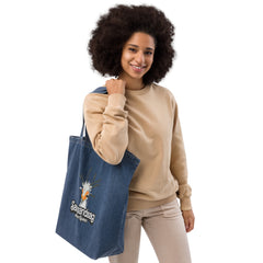 Organic denim tote bag